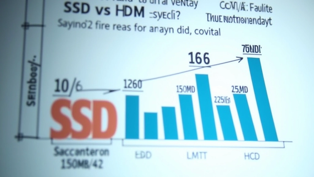 Comparación visual de velocidades de lectura entre SSD y disco duro mecánico con gráfico de barras