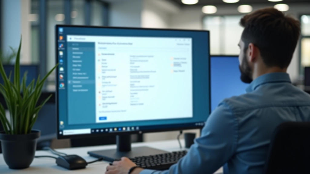 Pantalla de sistema mostrando actualización y mantenimiento del disco duro